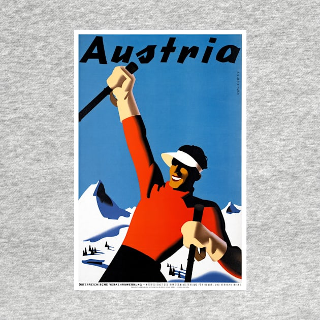 Vintage Travel Poster Austria Ski by vintagetreasure